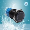 aikoolwer Latching Push Button Switch 16mm 12V Car Blue LED
