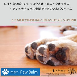 marn Paw Balm Stick Type Paw Cream, Safe to Lick, 100% Natural Ingredients, Additive-free, Made in Japan, Japanese Beeswax, Shea Butter