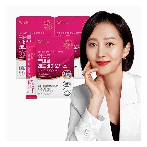 Wislow (approved by the Ministry of Food and Drug Safety) Women&#39;s menopausal lactic acid bacteria intestinal health nutritional supplement (3-month supply) Yeom Jeong-ah Red Biotics Rhubarb Root Extract / 위슬로 (식약처인정)여성 갱년기 유산균 장건강 영양제(3개월분) 염정아 레드바이오틱스 루바브뿌리추출물