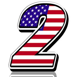 Racing Rally Number 2 Sticker Decal USA Flag N 302