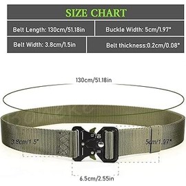 Nucalt Tactical Unisex Military Belt with Quick Release Metal Buckle, Nylon Belt for Outdoor, Work, Military, Leisure, Hunting - Gift Packaging (Olive Green), Green