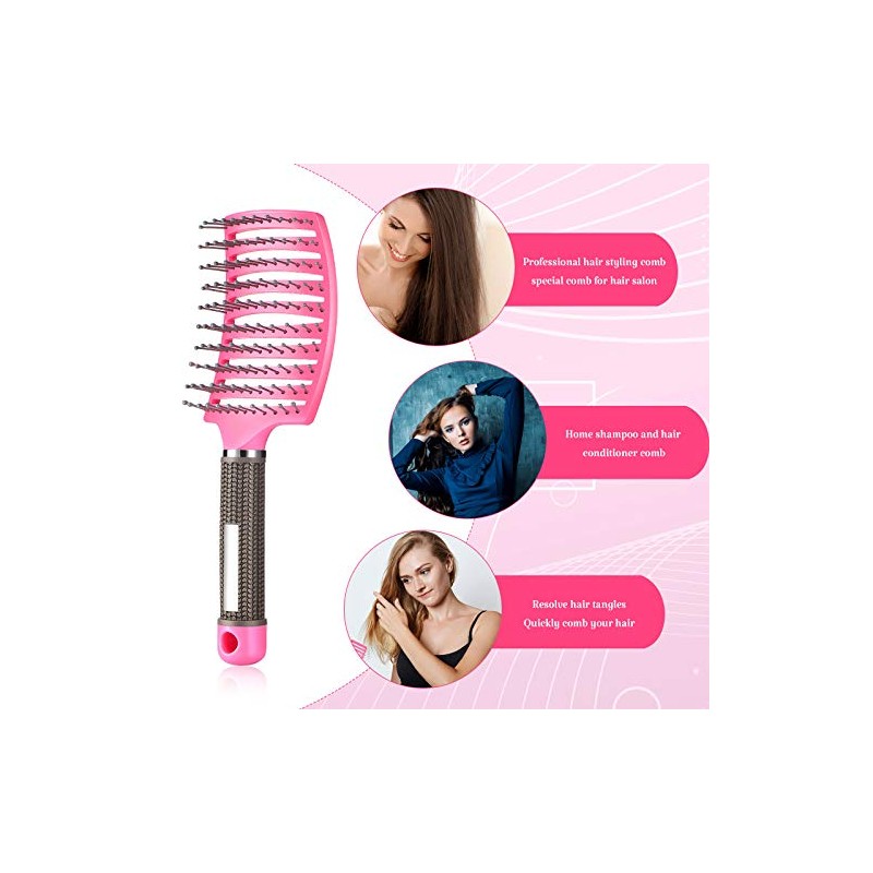 Patelai 4 Cepillos Desenredantes para Masaje de Cabello Cepillos Curvados