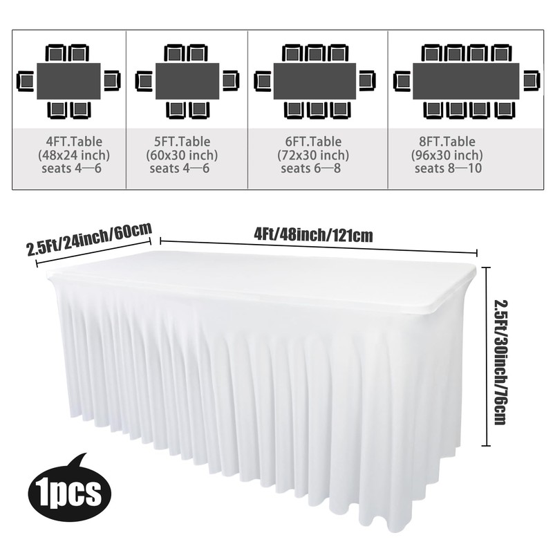 48" L x 24" W x 30" H | White