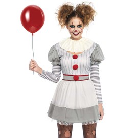 Leg Avenue Women's Creepy Clown Adult Costumes, Multicolor, M/L(UK 12-14)