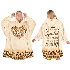Warmstorey Hoodie Blanket for Wife – Best Wife Ever Wearable Blanket, I Am Not Spoiled, My Husband Just Loves Me, Cozy Gift for Mothers Day, Anniversary, Birthday