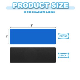 PATIKIL Dry Erase Magnetic Labels, 60 Pcs Magnets Labels Stickers Name Tags for Locker Toolbox Shelving Refrigerator Whiteboard Classroom Office, Dark Blue, 3"x1"