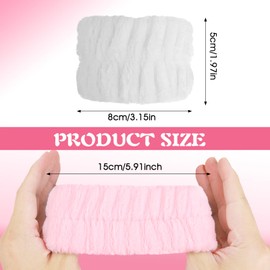 Abeillo Pack of 4 Wrist Spa Wash Band Microfibre Face Wash Bracelets Coral Absorbent Bracelet for Washing Face and Shower (Pink and White)