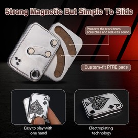 D.G.PLAYER Fidget Slider - Pendants Magnetic Fidget Toys Adults to Relieve Stress, Tension, Anxiety - Improve Focus - Find Inspiration Portable Design Gifts for Father Husband (Silver)