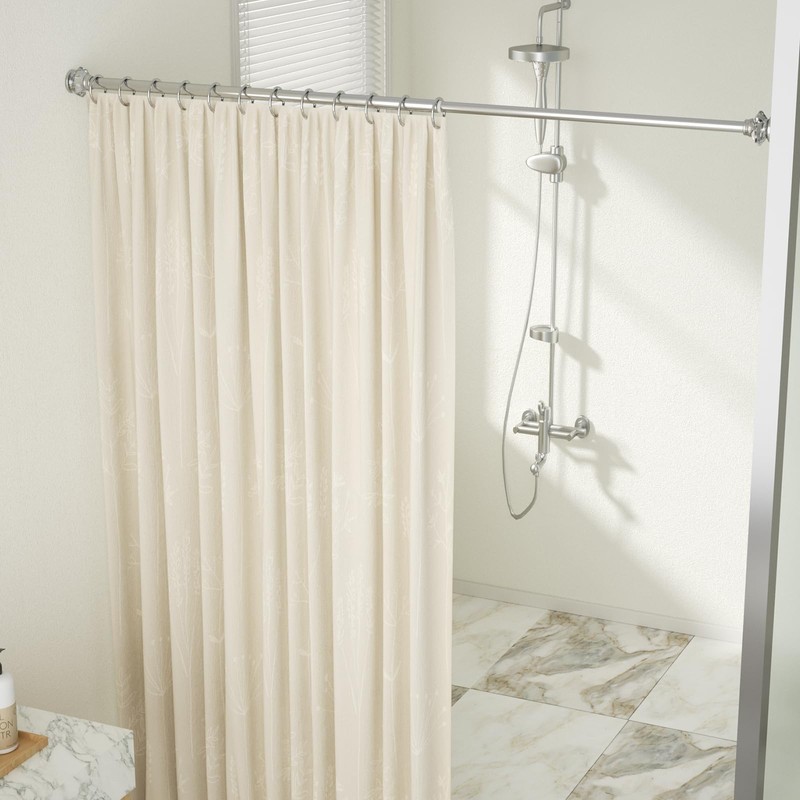 Shower Rod-EUPLAR Shower Curtain Rod, 43-72 Inches Adjustable Spring Tension