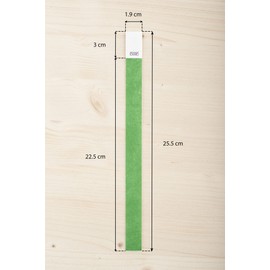 100 Tyvek Paper Bracelets 19 mm for Events, Festivals, Tear-Resistant, Available in 12 Colours 19 mm (Green)