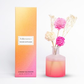 Folkulture Reed Diffuser Oil with Sticks | Cherry Blossom Diffusers for Home, Living Room, Office, Shelf, Bathroom Decor Accessories | Fragrance Oils with Natural Essential Oil | Cherry Blossom - 5 Oz