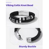 Richsteel Leather Bracelet for Men Double-Layer Braided Leather Bracelet with