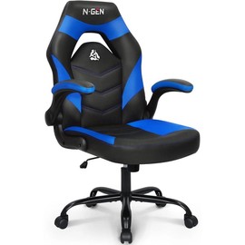 NEO CHAIR N-Gen Comfortable Flip-Up Armrest Computer Gaming Chair with Swivel Wheels Adjustable, Red NEO CHAIR INC. - Actual Color: Blue
