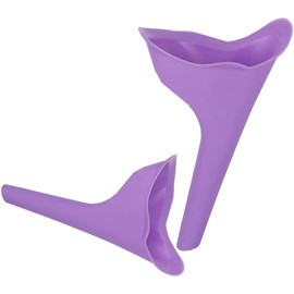 VJK Women's urinal for women for safe urination while standing or squatting, reusable and portable, ideal for on the go such as camping, travelling, hiking, mountaineering (purple, pack of 2)