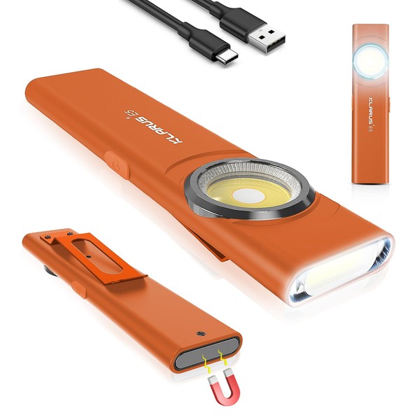 klarus klarus E5 USB C Wiederaufladbare Klein Taschenlampe,COB-Arbeitsleuchte, 600 Lumen,