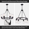 OTeedo 6-Light Farmhouse Wagon Wheel Chandeliers for Dining Room,24" Black