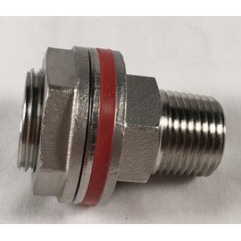 Stainless Steel Bulkhead 1/2" FPT X 1/2" MPT