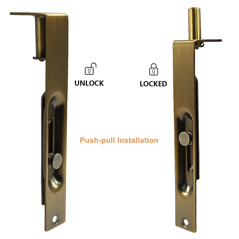 6 Inch Stainless Steel Door Flush Bolt Latch, French Door