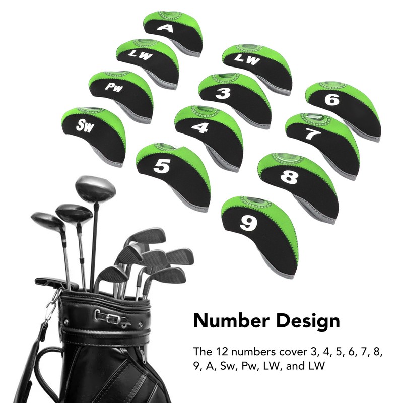 12 PCS Golf Club Head Covers Golf Iron Pole Number