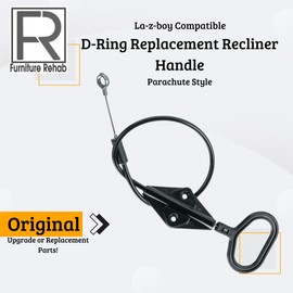 FR Furniture Rehab Original Lazyboy Compatible D-Ring Replacement Recliner Handle Parachute Style