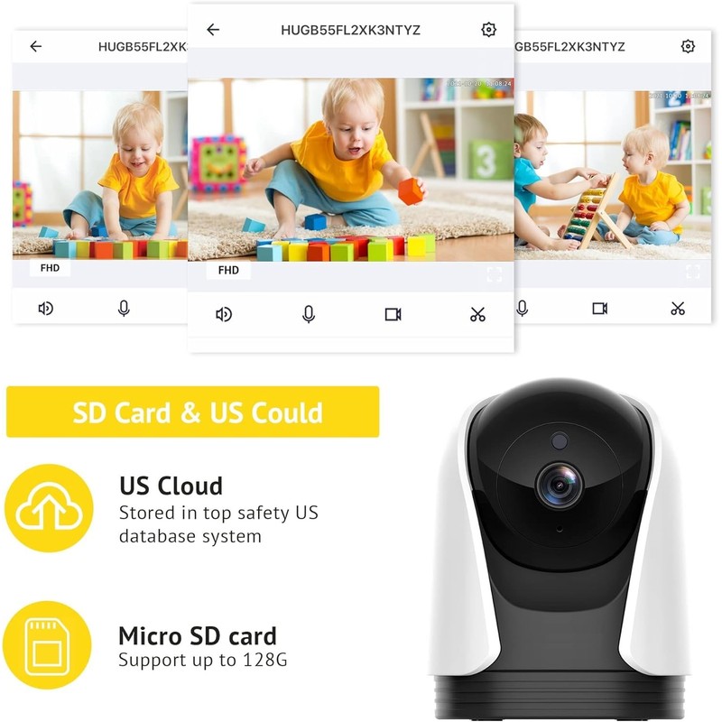 Baby Monitor, 2K Security Camera, PT Cameras for Home Security,