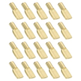 sourcing map 30Pcs Shelf Support Pegs, 5mm Spoon Shape Shelf Support Pins, Metal Support Pegs Holder for Kitchen Cabinet Bookcase (Gold)