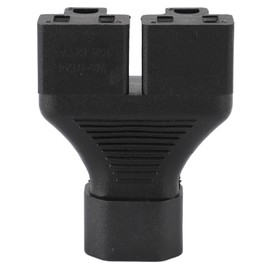 IEC320 C14 Male to Dual Nema 5‑15R Female Power Adapter Y Splitter for Lamp Speaker LCD Monitor Printer  15A