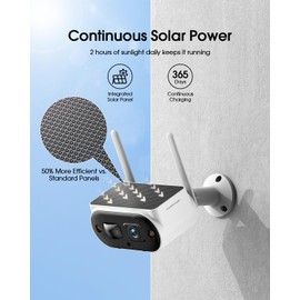 Camcamp Solar Security Cameras Wireless Outdoor, 2K Cameras for Home Security, Quick Installation, 2-Way Talk, Color Night Vision, Compatible with SC50/SC51 Solar Security Camera System