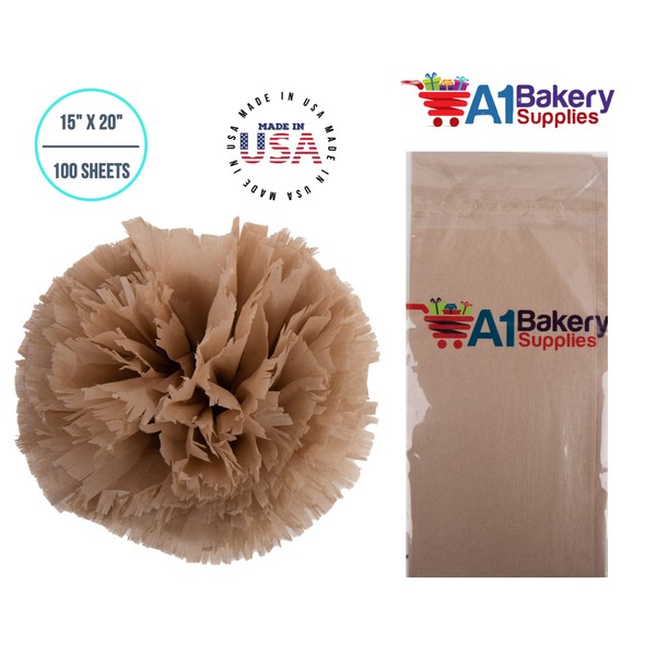Acid Free Kraft Tissue Paper 100 Sheets 15 Inch x 20 Inch Ph Neutral Premium Tissue Paper A1 bakery supplies Made in USA