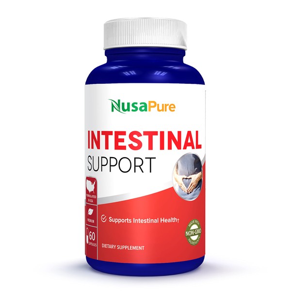 NusaPure Intestinal Support for Humans (Non-GMO) with Wormwood, Garlic, Black Walnut Hull & More: 60 Capsules