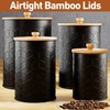 Kitchen Canisters for Countertop Set of 4 - Textured Iron