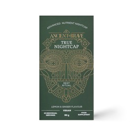 Ancient + Brave True Nightcap 15 x 6g Sachets - Zinc, Magnesium, Vitamin C, Amino Acid Rich - Aids Digestion, Restores and Rejuvenates Sleep - Hint of Lemon and Warming Ginger