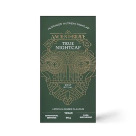 Ancient + Brave True Nightcap 15 x 6g Sachets - Zinc, Magnesium, Vitamin C, Amino Acid Rich - Aids Digestion, Restores and Rejuvenates Sleep - Hint of Lemon and Warming Ginger