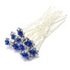 MontCherry Wedding Prom Silver Crystal Diamante Rose Flower Hair Pins