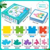 Wooden Tangram Puzzle for Children, 65 Pieces Shapes Wooden Puzzles,