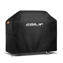 Ezilif Waterproof Barbecue Covers-165x70x125 cm, Oxford Heavy Duty Large BBQ Cover with Reflective Strips, Rip-Proof, UV & Waterproof Outdoor Gas Barbecue Cover for Weber, Brinkmann, Char Broil