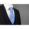 Shlax&Wing Men's Fashion Long Tie Thin Blue Solid Silk Long