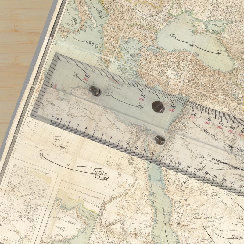 CYA Navigation Parallel Ruler Marine Parallel Ruler with Clear Scales,