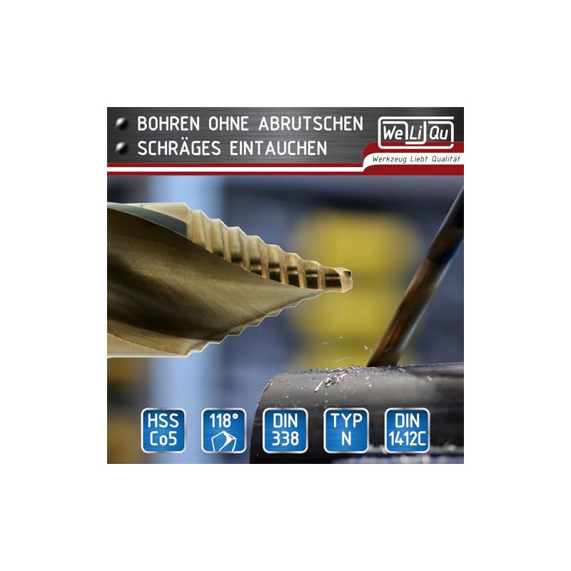 WELIQU HSS-E Cobalt Step Point Twist Drill Bit Diameter 4.2