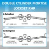 Tandefio 1 Set Double Cylinder Mortise Lock Iron Gate Ornamental