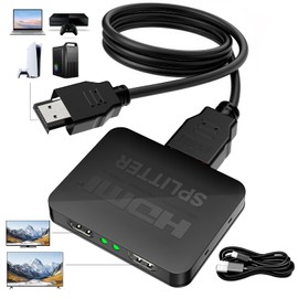 Splitter, 1 Input, 2 Outputs, 4K x 2K @ 60Hz/3D/HD Compatible, HDCP1.4, Dual Screen Simultaneous Output, Splitter, Splitter, Easy to Install