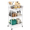 Buzowruil 3-Tier Rolling Utility Cart, Storage Cart with Handle Multi-Purpose