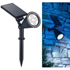 Luminea LED Garden Spotlight Solar: Solar LED Spot with Ground Spike for Garden & Co, 200 Lumens, 1.5 Watt, IP44 (Solar Garden Spotlight with Ground Spike, Solar Spotlight Garden, Outdoor Lighting)