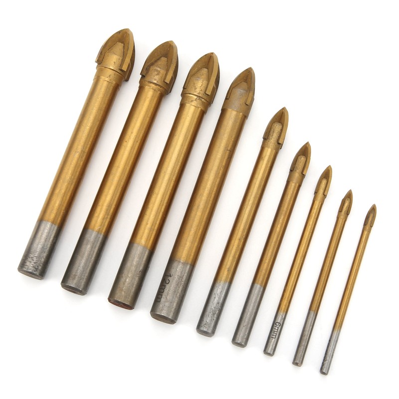 9Pcs Drill Bits for Glass Ceramic Tile Hole Opener Triangle