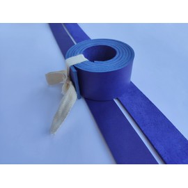 Correa de piel auténtica de 9 onzas, cinturón natural en blanco, 51-55 pulgadas (azul, 38 mm)