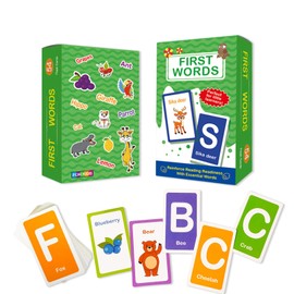 52 Flash Cards for Toddlers Age 1 2,Learning Resources For 3 4 Year Olds,Double-Sided Learning Games, Alphabet Flash Cards for Kids, Toddler Flash Card for Speech Development