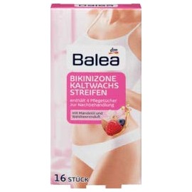 Balea Cold Wax Strips Bikini Zone, 1 x Pack of 16