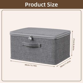 ACESOME Storage Box With Combination Lock, Collapsible Storage Box with Lid, Cationic Fabric Closet Storage Box, Wardrobe Storage for Clothes, Jeans,T-shirts, Quilts, Sweater (40 x 30 x 21 cm)