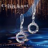 Celtic Earrings Women's 925 Silver Crystal Celtic Hoop Earrings for