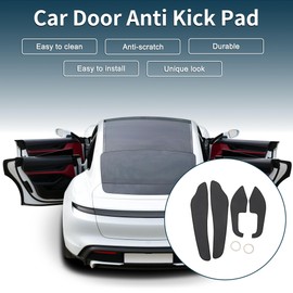 TUCKBOLD Leather Car Door Anti Kick Pad Sticker for Volvo XC60 2015-2017 Door Side Edge Guard Protector Interior Accessories Black 1 Set